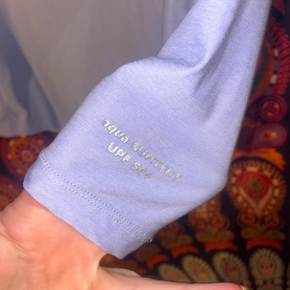 Coolibar Ladies Shirt Pullover XS Purple Pink Hood UPF 50 Thumb Holes Aqua Sun - Picture 5 of 7